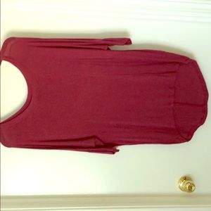 Deep maroon 3/4 sleeve tunic